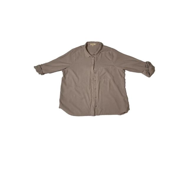 Side Stitch Tencera Button Front Tunic with Shirt Tail Hem & pocket Misty Dawn - Picture 5 of 8